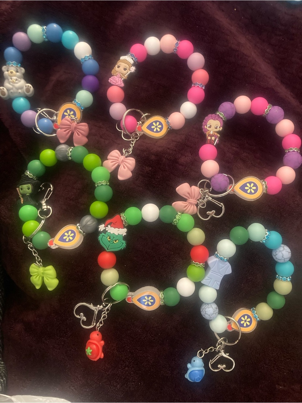 Beaded Fundraiser Charm Bracelet - Pink, Green, Blue Assorted